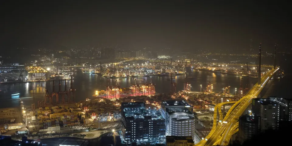 Looking towards Tsing Yi South, and further at Kowloon and Hong Kong Island