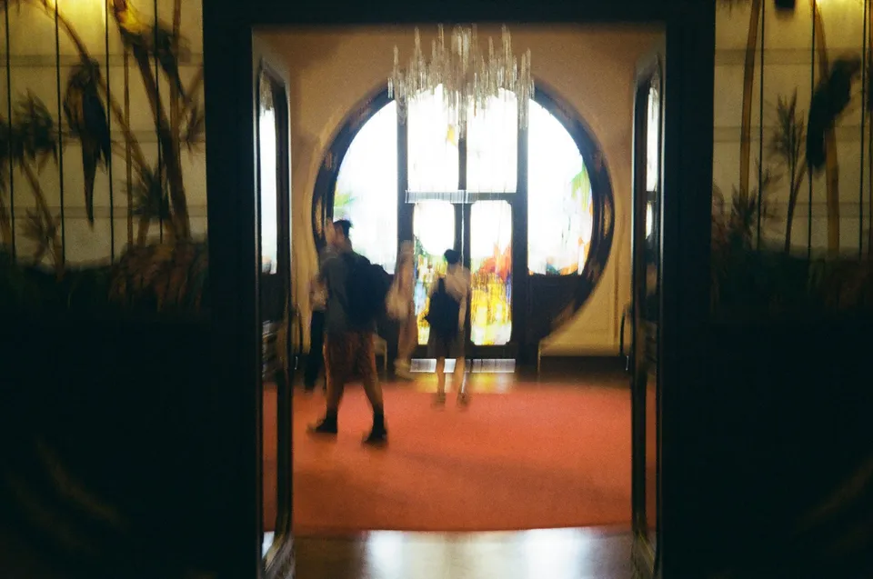 Motion blur and out-of-focus indoor shot