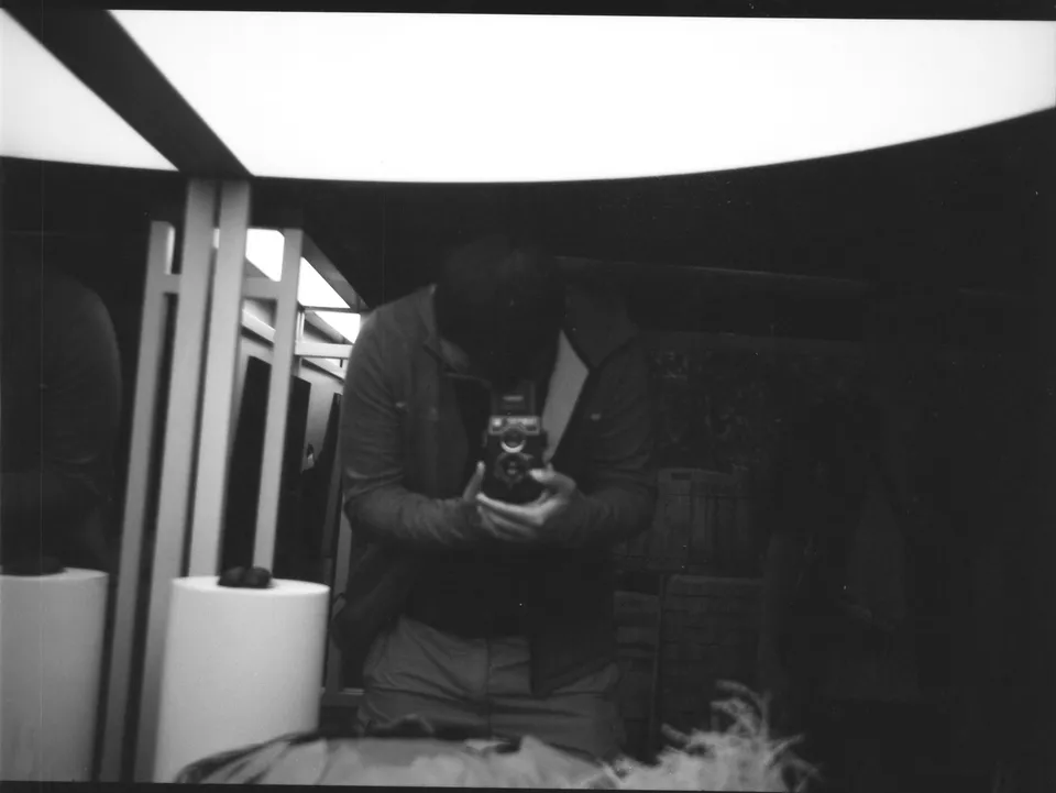 Selfie using TLR and a mirror