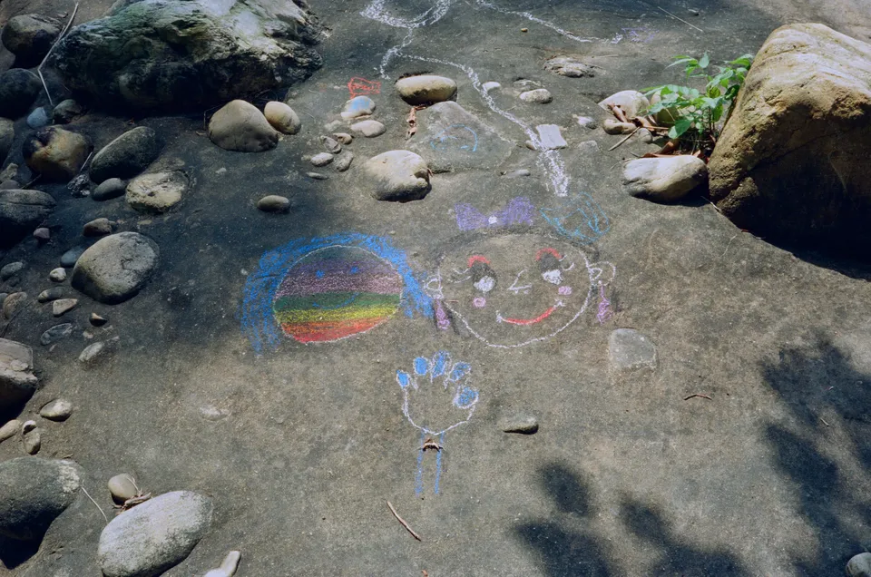 Children paintings on the ground