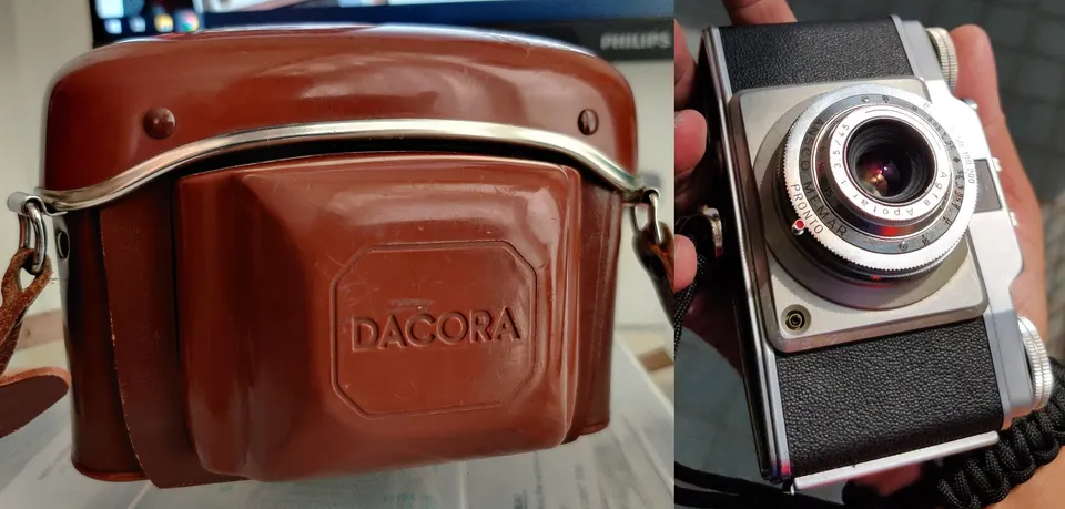 Left: Dacora ever ready case. Right: Ansco Memar