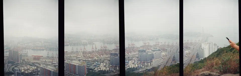 Panoramic shot in 4 half-frames