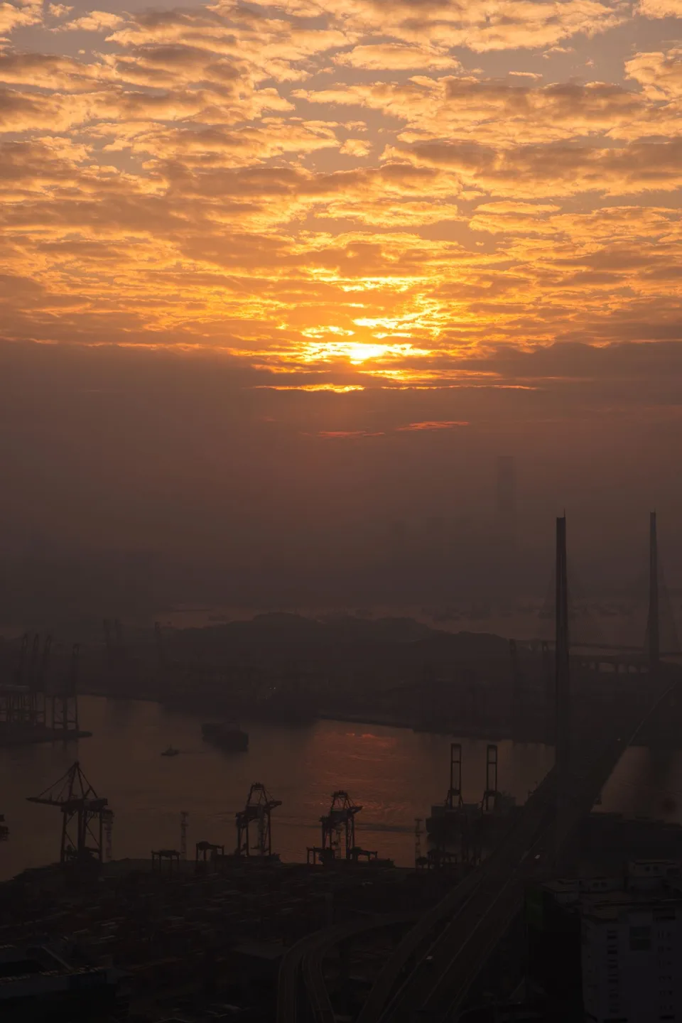 Yellow sun after the great sunrise